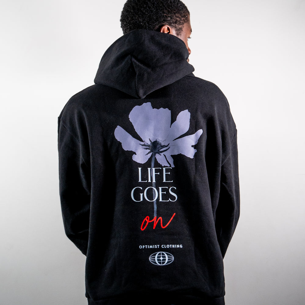 life goes on. flower heavyweight hoodie