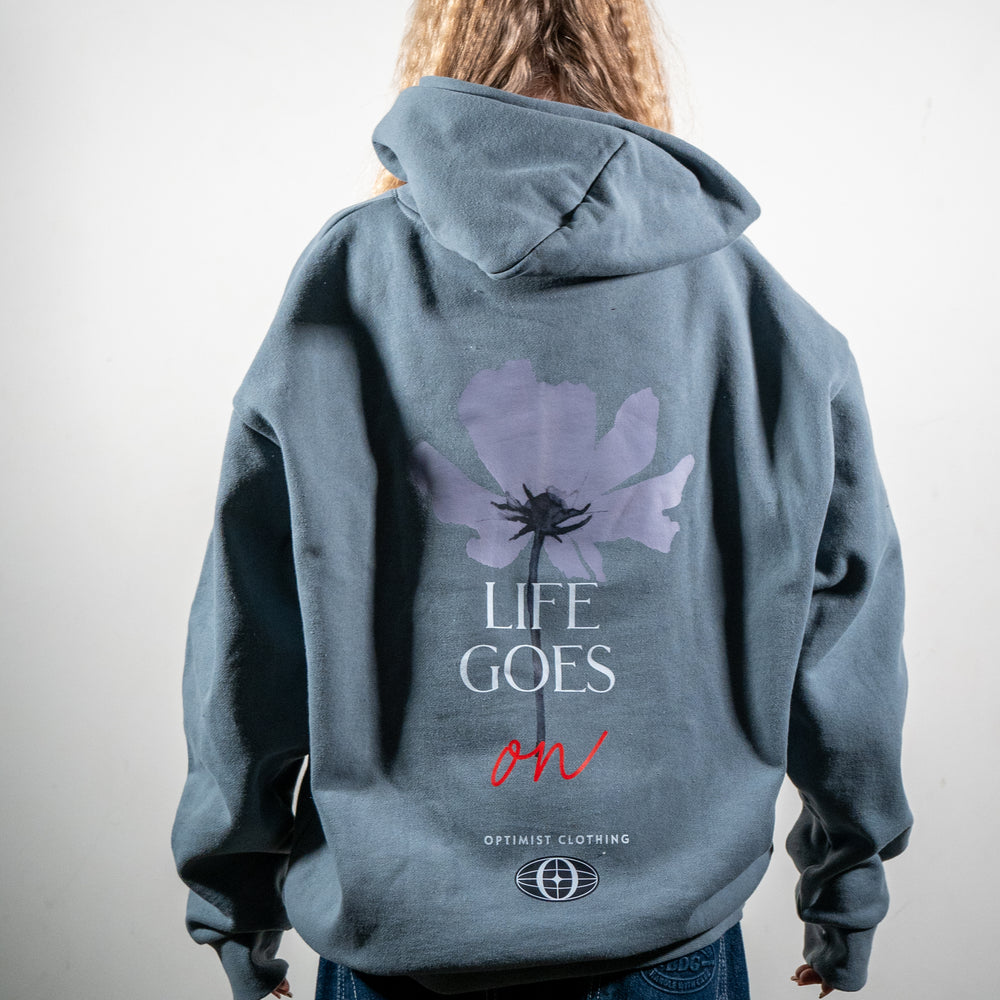 life goes on. flower heavyweight hoodie